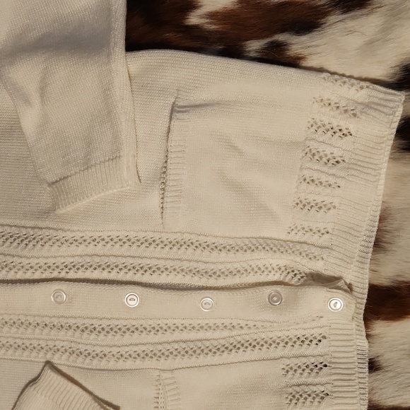 Vintage White Button Sweater Sz PL - Picture 4 of 7